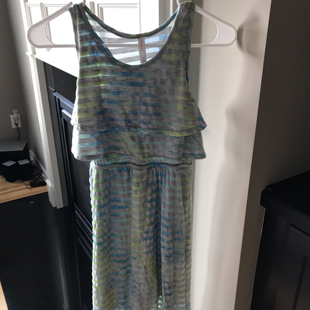 Super Cute Striped High Low Dress
